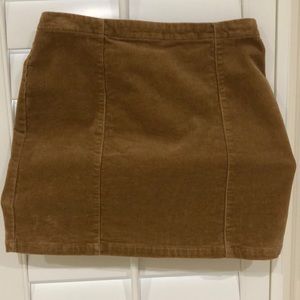 Brown corduroy mini skirt